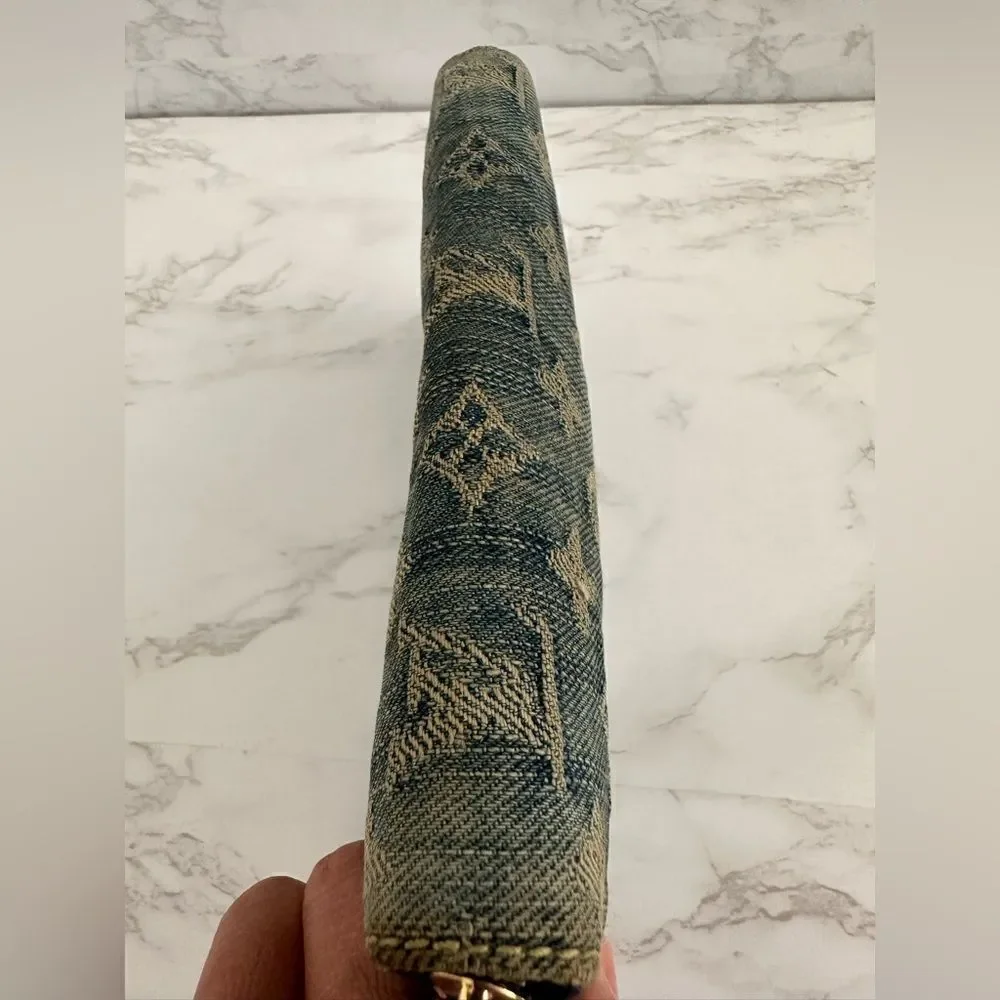 🌺RARE🌺 LOUIS VUITTON Monogram Denim Zippy Long Wallet Blue